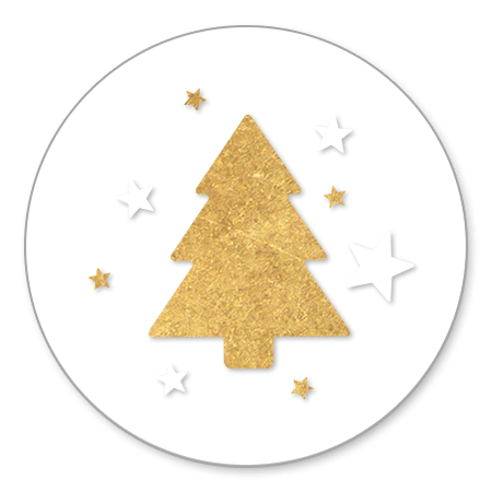 Gouden kerstboom en sterren